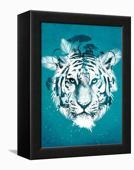 White Tiger-Robert Farkas-Framed Stretched Canvas