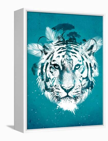 White Tiger-Robert Farkas-Framed Stretched Canvas