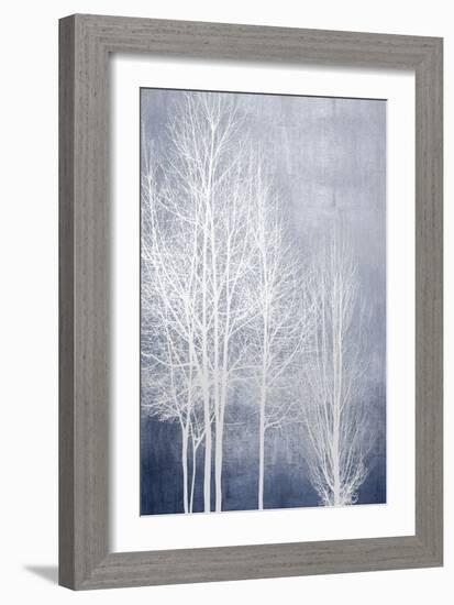 White Trees on Blue Panel I-Kate Bennett-Framed Art Print