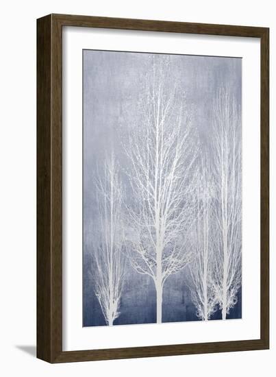 White Trees on Blue Panel II-Kate Bennett-Framed Art Print