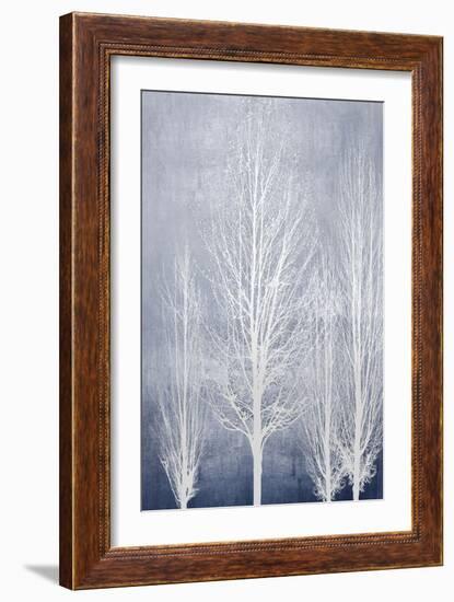 White Trees on Blue Panel II-Kate Bennett-Framed Art Print