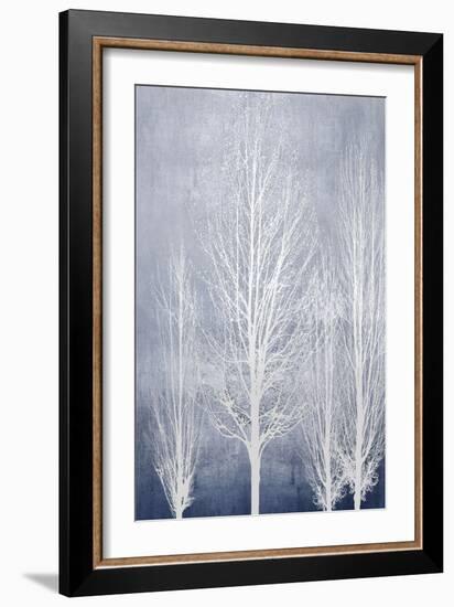 White Trees on Blue Panel II-Kate Bennett-Framed Art Print