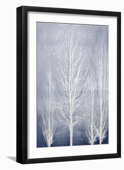 White Trees on Blue Panel II-Kate Bennett-Framed Art Print