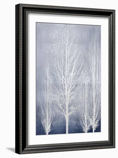 White Trees on Blue Panel II-Kate Bennett-Framed Art Print
