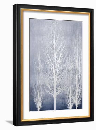 White Trees on Blue Panel II-Kate Bennett-Framed Art Print