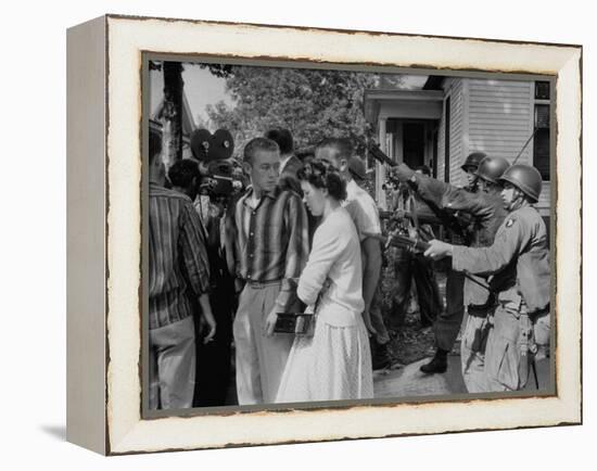 White Trouble-Makers Being Apprhended by Federal Troops During Integration of Schools-Ed Clark-Framed Premier Image Canvas