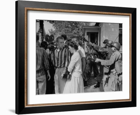 White Trouble-Makers Being Apprhended by Federal Troops During Integration of Schools-Ed Clark-Framed Photographic Print