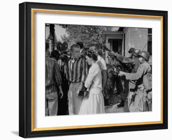 White Trouble-Makers Being Apprhended by Federal Troops During Integration of Schools-Ed Clark-Framed Photographic Print