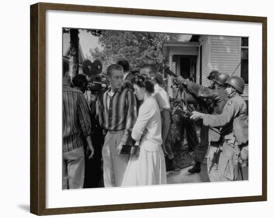 White Trouble-Makers Being Apprhended by Federal Troops During Integration of Schools-Ed Clark-Framed Photographic Print