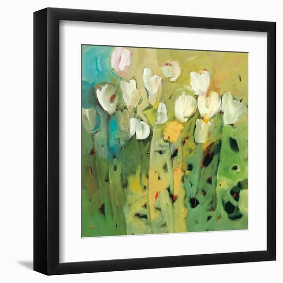 White tulips II-Jennifer Harwood-Framed Art Print