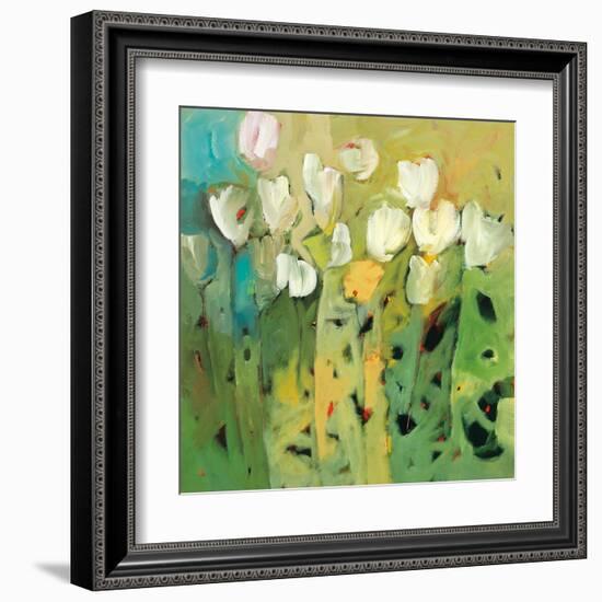 White tulips II-Jennifer Harwood-Framed Art Print