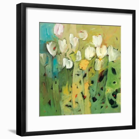 White tulips II-Jennifer Harwood-Framed Art Print