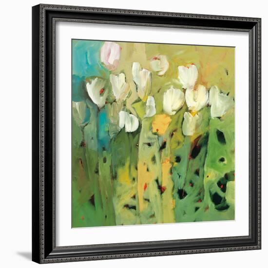 White tulips II-Jennifer Harwood-Framed Art Print