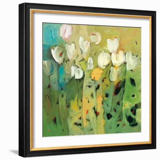 White tulips II-Jennifer Harwood-Framed Art Print