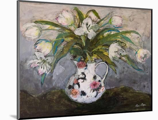 White Tulips in an Ironstone Jug, 2019 (Acrylic)-Ann Oram-Mounted Giclee Print