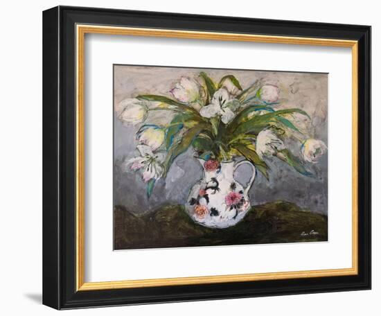 White Tulips in an Ironstone Jug, 2019 (Acrylic)-Ann Oram-Framed Giclee Print
