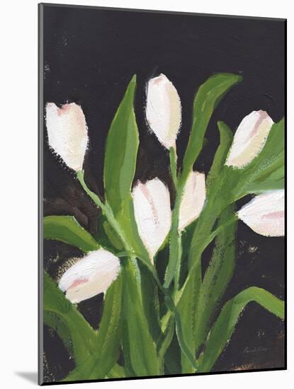 White Tulips on Black (1)-Pamela Munger-Mounted Art Print