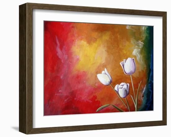 White Tulips-Cindy Thornton-Framed Art Print