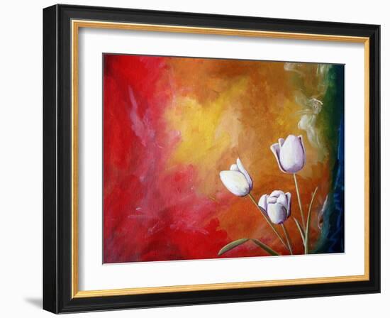 White Tulips-Cindy Thornton-Framed Art Print