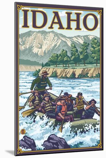 White Water Rafting, Idaho-Lantern Press-Mounted Art Print