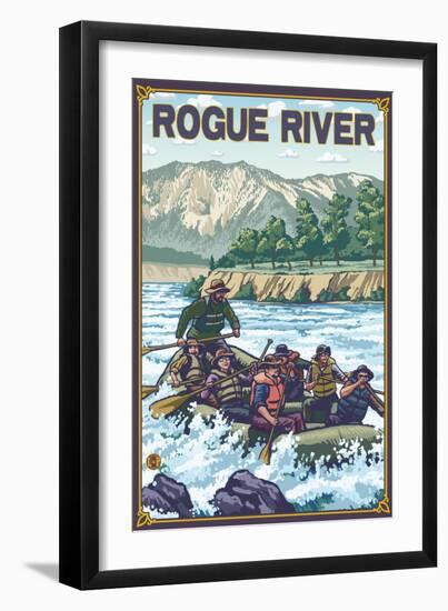 White Water Rafting, Rogue River, Oregon-Lantern Press-Framed Art Print