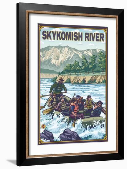 White Water Rafting, Skykomish River, Washington-Lantern Press-Framed Art Print