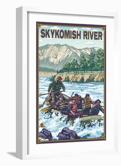 White Water Rafting, Skykomish River, Washington-Lantern Press-Framed Art Print