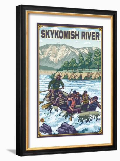 White Water Rafting, Skykomish River, Washington-Lantern Press-Framed Art Print