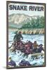 White Water Rafting, Snake River, Idaho-Lantern Press-Mounted Art Print