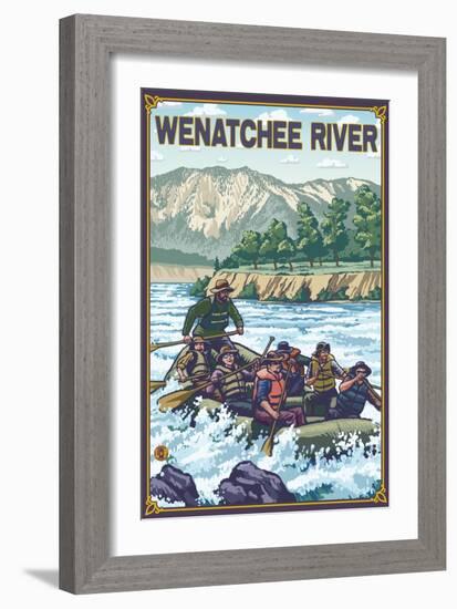 White Water Rafting, Wenatchee River, Washington-Lantern Press-Framed Art Print