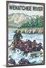 White Water Rafting, Wenatchee River, Washington-Lantern Press-Mounted Art Print