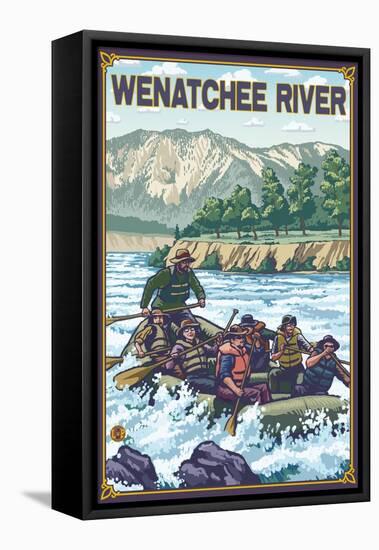White Water Rafting, Wenatchee River, Washington-Lantern Press-Framed Stretched Canvas