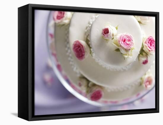 White Wedding Cake (From Above)-Kai Stiepel-Framed Premier Image Canvas