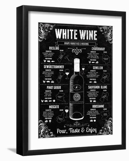 White Wine Guide-Tom Frazier-Framed Art Print