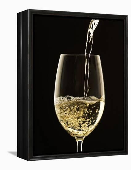 White Wine Pouring from Bottle into Glass-John Hay-Framed Premier Image Canvas