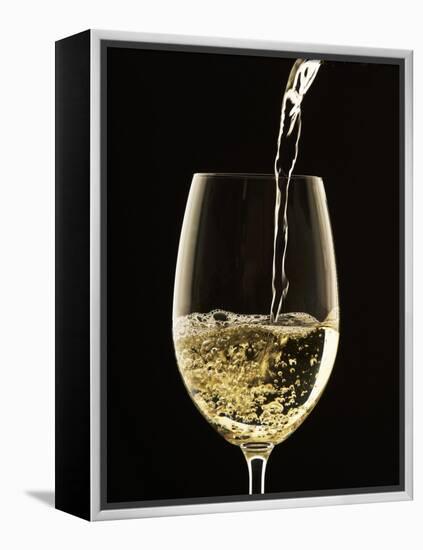 White Wine Pouring from Bottle into Glass-John Hay-Framed Premier Image Canvas