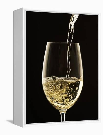 White Wine Pouring from Bottle into Glass-John Hay-Framed Premier Image Canvas