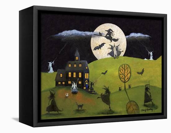 White Witch Halloween Dance Cheryl Bartley-Cheryl Bartley-Framed Premier Image Canvas