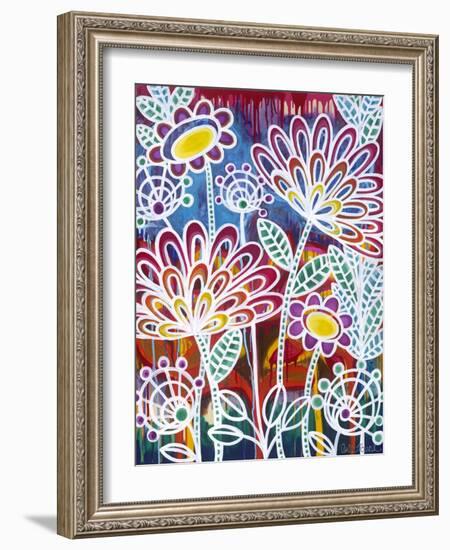 White with Flowers-Carla Bank-Framed Giclee Print