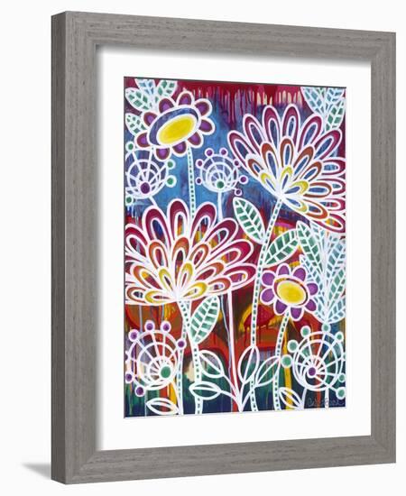 White with Flowers-Carla Bank-Framed Giclee Print