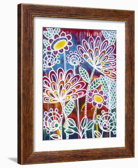 White with Flowers-Carla Bank-Framed Giclee Print