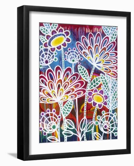 White with Flowers-Carla Bank-Framed Giclee Print