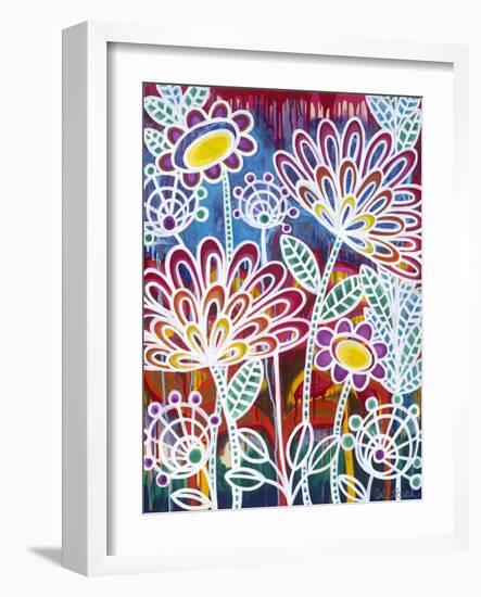 White with Flowers-Carla Bank-Framed Giclee Print