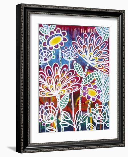 White with Flowers-Carla Bank-Framed Giclee Print