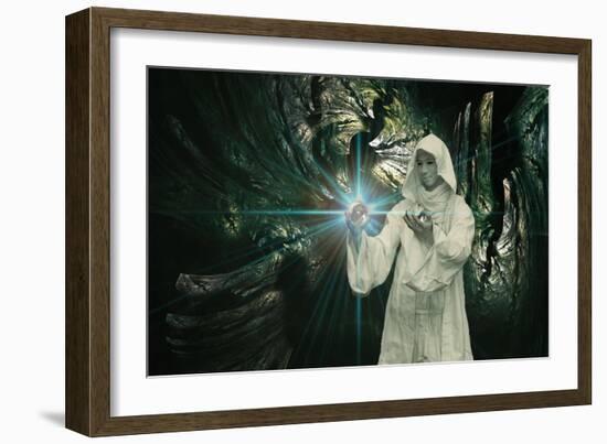 White Wizard-Netfalls-Framed Art Print