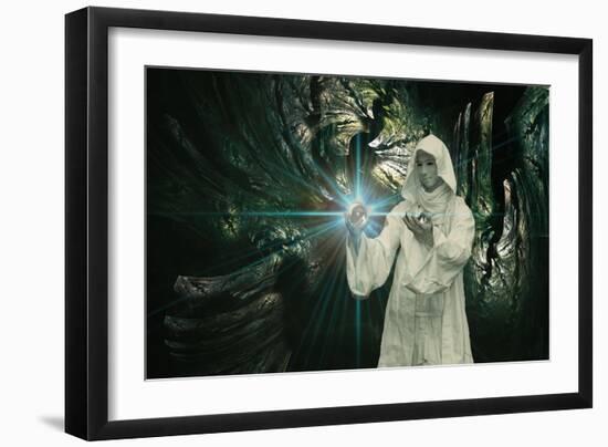 White Wizard-Netfalls-Framed Art Print