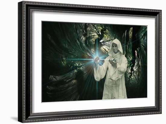 White Wizard-Netfalls-Framed Art Print