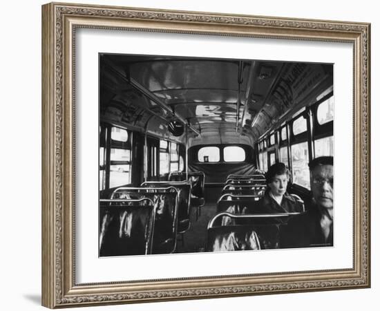 White Women Sitting Empty Bus During the Black Boycott of Bus Companies Throughout the City-Grey Villet-Framed Photographic Print