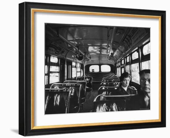 White Women Sitting Empty Bus During the Black Boycott of Bus Companies Throughout the City-Grey Villet-Framed Photographic Print