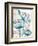 White Wood Blue Florals Mate-Jace Grey-Framed Art Print